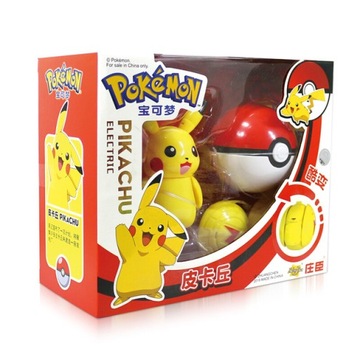 Pokeball Clip + Składana Figurka Pokemon Pikachu BOX