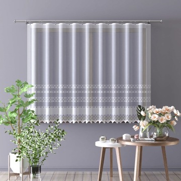 Firana wzór 773d7 żakard 150x120cm (z obszyciem)