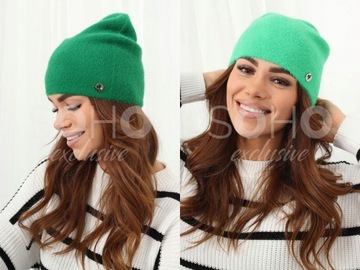 CZAPKA ALPAKA GŁADKA DAMSKA CIEPŁA WYGODNA DAMSKA SPORTOWA KOLORY 2110