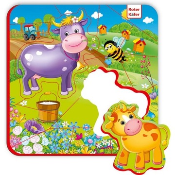 PUZZLE PIANKOWE Z MAGNESEM WIEŚ FARMA KRÓWKI 17 EL