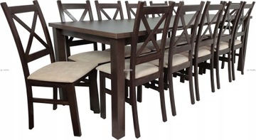 STÓŁ 80cm ROZKŁADANY DO 200cm i 12 KRZESEŁ SKANDI