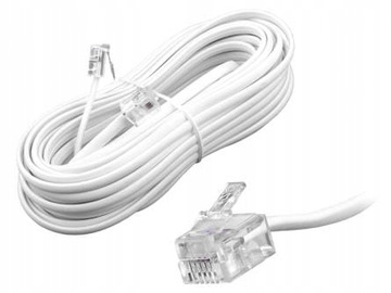 LAMEX Kabel telefoniczny biały 10m 6p4c
