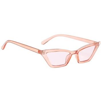 Damskie lustrzane plastikowe małe okulary przeciwsłoneczne Okulary różowe