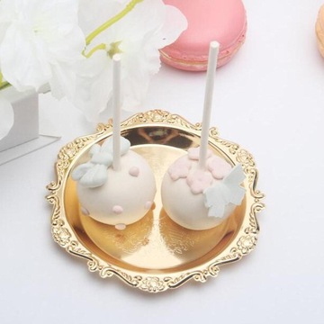 7 шт Десертные тарелки с ручкой - Золото.