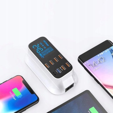 ЗАРЯДНАЯ СТАНЦИЯ С 8 ПОРТАМИ ЖК-дисплея 40 Вт USB 3.0 TYPE-C