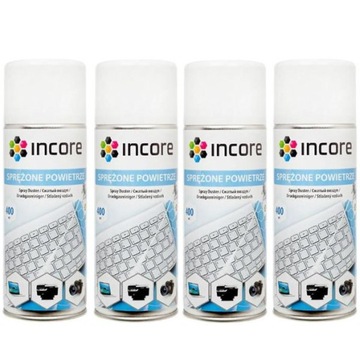 SPRĘŻONE POWIETRZE INCORE 400ml spray 4 sztuki