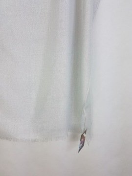 272 Elegancki SZAL na sukienkę BIAŁY SREBRZONY
