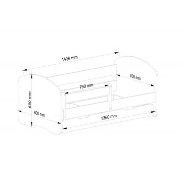 Łóżko dziecięce pojedyncze różowe 140x70 szuflada