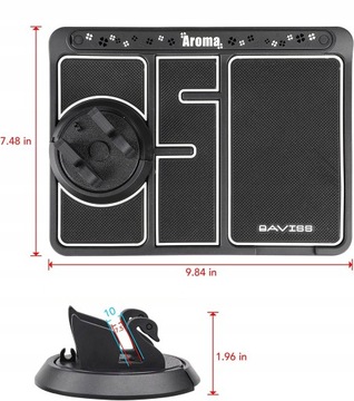 Многофункциональный противоскользящий автомобильный коврик для телефона 4 в 1, черный