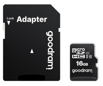 КАРТА GOODRAM MICROSD 16 ГБ MICRO + SD-АДАПТЕР