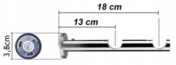 ДВОЙНОЙ КАРДИНС VENTO МЕТАЛЛ 19+19 ММ 200 СМ НАСТЕННО-ПОТОЛОЧНЫЙ КАРДИНЫ