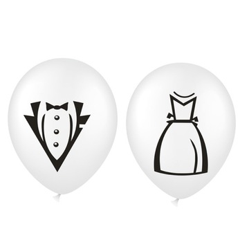 BALON lateksowy GARNITUR SUKNIA na WESELE 14 szt