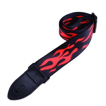 Pasek do gitary nylon + skóra, kostki gratis