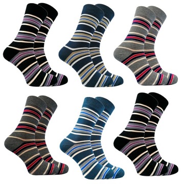 6x BAWEŁNIANE SKARPETY MĘSKIE STYLOWE PREMIUM WZÓR