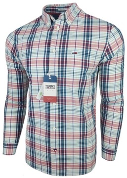 Tommy Hilfiger Koszula męska Casual w kratę REGULAR FIT Bawełna r. M