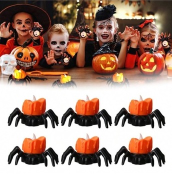 СВЕТОДИОДНЫЕ СВЕТИЛЬНИКИ ПАУКИ УКРАШЕНИЕ НА ХЭЛЛОУИН ОРНАМЕНТЫ СВЕТОДИОДНЫЕ СВЕЧИ НАБОР ИЗ 12 ШТ.