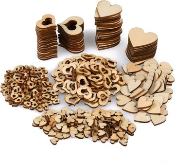 SERCE DREWNIANE DEKOR DECOUPAGE OZDOBA DUŻE MIX