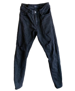 Reserved Super Skinny High Jeans Dżinsy z dziurami damskie ciemnoszare 36 S