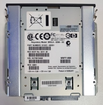СТРИМЕР HP Q1522A-69201 36/72 ГБ 333747-001 SCSI 5,25 дюйма BRSLA-0208-DC