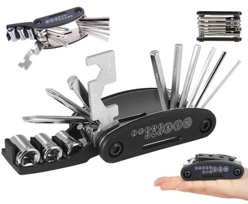 ZESTAW KLUCZY NARZĘDZI DO ROWERU ROWEROWYCH IMBUSOWE 16W1 MULTITOOL KLUCZE