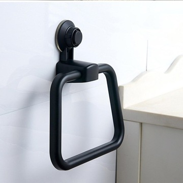 Вешалка для ванной Полотенцедержатель с присоской Черный