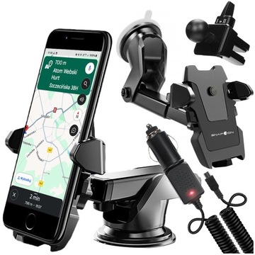 UCHWYT DO AUTA TIRA BUSA NA TELEFON SZYBĘ KRATKI NAWIEWU KOKPIT + ŁADOWARKA