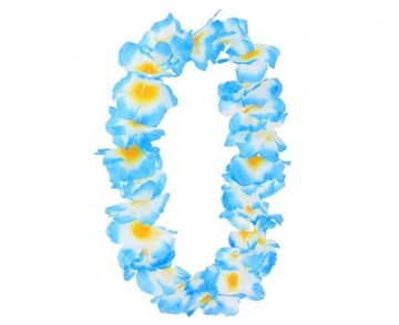 NASZYJNIK hawajski ALOHA mix OMBRE błękitno biało żółty