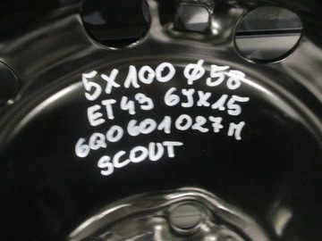 KOLO DOJEZDOVÉ CONTINENTAL 195/55 R15 5X100 ET43 6JX15 SKODA FABIA II SCOUT