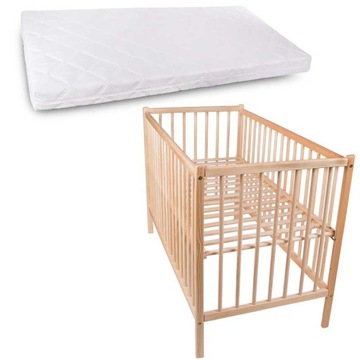 ŁÓŻECZKO DZIECIĘCE SOSNA EKO + MATERAC GRYKA/KOKOS