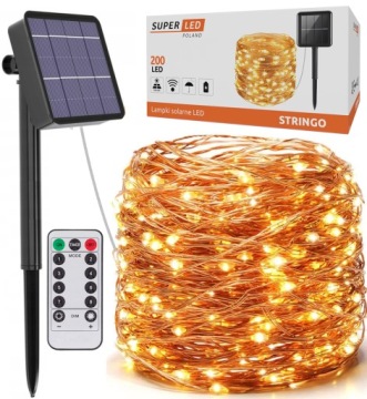 Girlanda solarna LED Lampki 200 LED 20 m + pilot