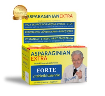 Asparaginian Extra 50 tabl. magnez potas skurcze