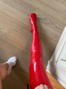 женский FEMALE SINGLE LEATHER RED EROTIC LATEX VINYL XXL