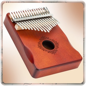 KALIMBA INSTRUMENT PIANINO 17 DREWNIANA AFRYKAŃSKI ZESTAW AKCESORIA + ETUI