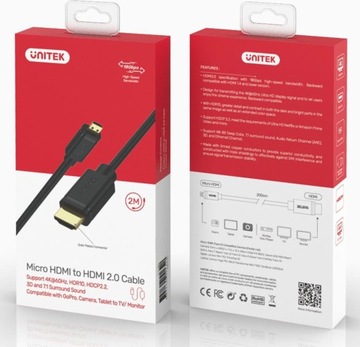 Unitek Y-C182 HDMI — кабель micro HDMI 2 м
