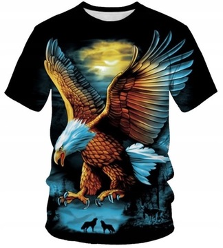 T-SHIRT MĘSKI KOSZULKA 3D Z NADRUKIEM ORZEŁ M