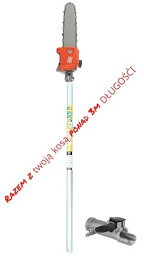 PRZYSTAWKA DO KOSY SPALINOWEJ PIŁA KOMPLETNA 330cm ŁĄCZNEJ DŁUGOŚCI 26MM 9F