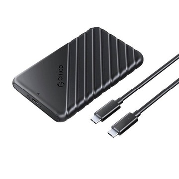 Корпус Orico для 2,5-дюймового жесткого диска SSD, USB-C 3.1 6 Гбит/с, черный + кабель USB-C