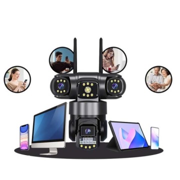 KAMERA WIFI ZEWNĘTRZNA OBROTOWA POTRÓJNA 3X4MP ZOOM ALARM DETEKCJA IP SMART