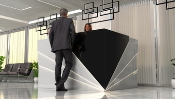 Nowoczesna Lada recepcyjna R175 190x150cm LED