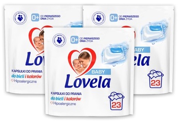 Lovela Baby Kapsułki do prania koloru i bieli 3x23 sztuki