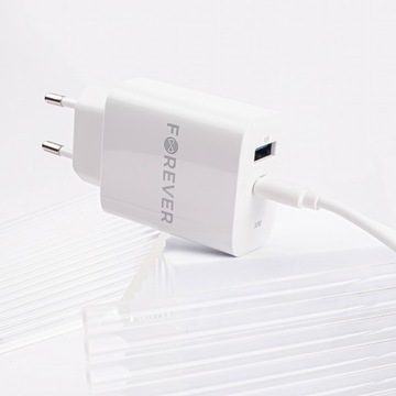 Сетевое зарядное устройство Forever PD QC TC-07-30AC 1x USB-C 1x USB 30 Вт белый