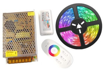ZESTAW Taśma 300 LED RGBW 5m Biała CIEPŁA 5050 HIT