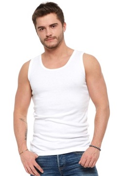 TANK TOP BOKSERKA MĘSKA PODKOSZULEK NA RAMIĄCZKACH BAWEŁNA MORAJ M BIAŁY