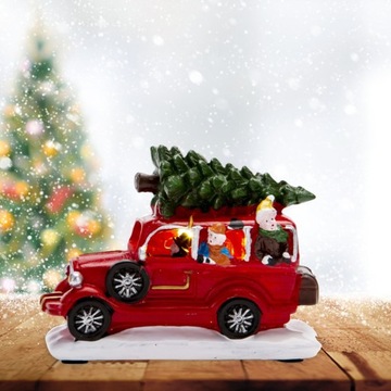 SAMOCHÓD W ŚWIATŁA LED ŻYWICA OZDOBA NA BIURKO