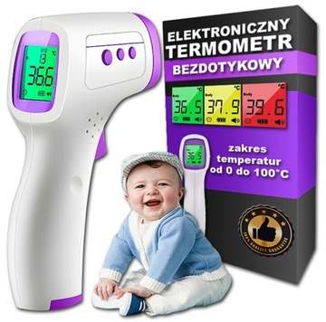 TERMOMETR BEZDOTYKOWY NA PODCZERWIEŃ LCD ELEKTRONICZNY BARDZO DOKŁADNY 1sek