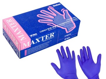RĘKAWICE rękawiczki NITRYLOWE BEZPUDROWE Maxter M