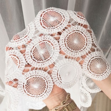 Гипюровая штора с кольцами, 280 см, длинная балконная зона