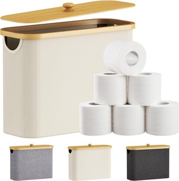 BAMBUSOWY POJEMNIK UCHWYT KOSZ DO PRZECHOWYWANIA PAPIERU TOALETOWEGO 23l
