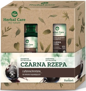 ZESTAW KOSMETYKÓW NA PREZENT HERBAL CARE Czarna rzepa szampon + odżywka