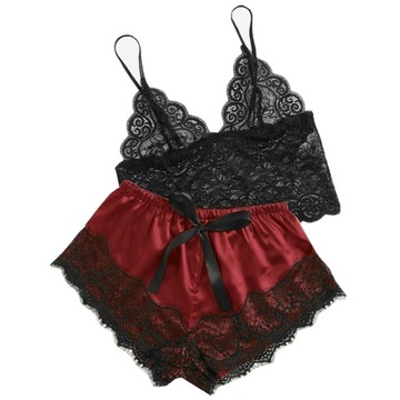 ЧУВСТВЕННАЯ АТЛАСНАЯ ПИЖАМА КРУЖЕВНЫЕ ШОРТЫ ЦВЕТА